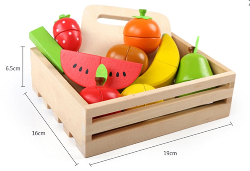 Wooden Magnetic Cutting Toy - Educational Kitchen Simulation Toy for Kids!