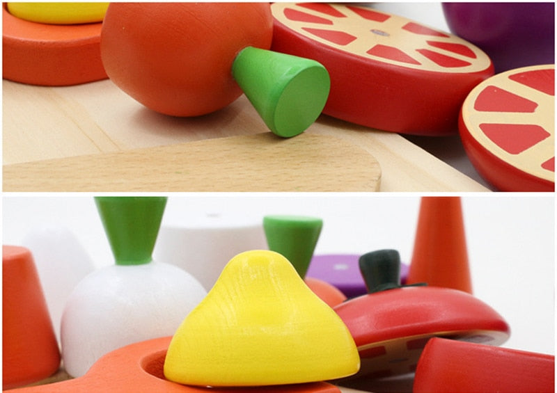 Wooden Magnetic Cutting Toy - Educational Kitchen Simulation Toy for Kids!
